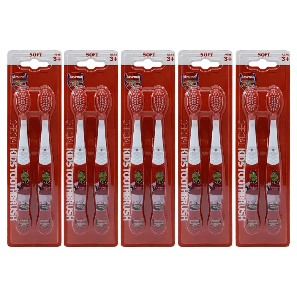 10pc EPL Arsenal F.C. Soft Bristle Toothbrush Dental Teeth Oral Care Kids 3+