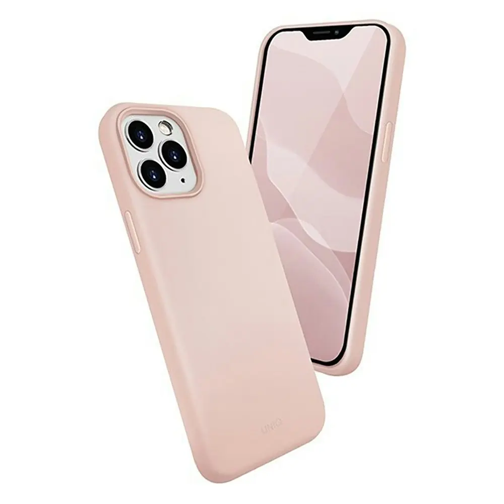 Uniq Lino Hue Silicone Armour Case Protective Cover For Apple iPhone 12 Pro Pink