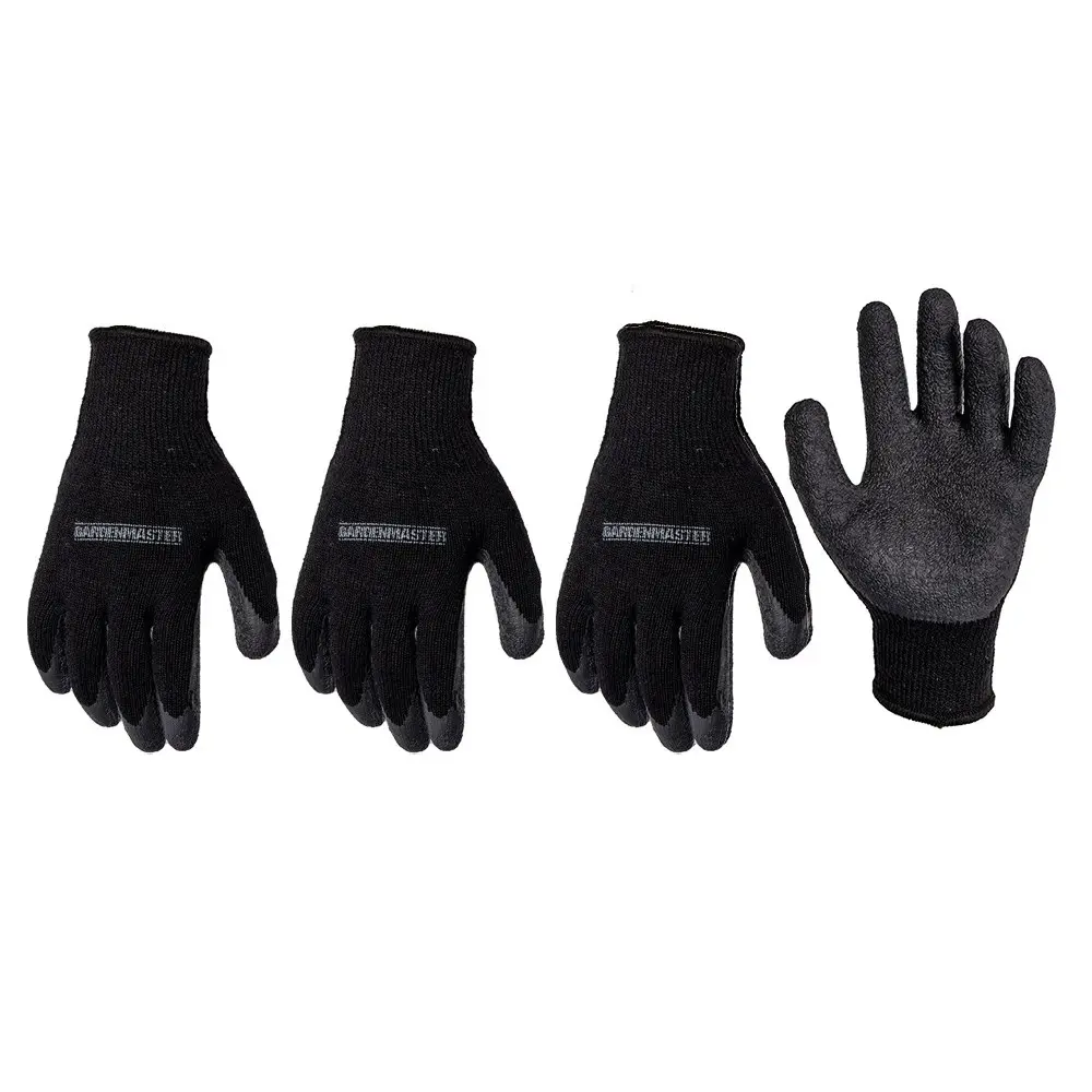 4x Pairs Gardenmaster Latex Durable Dipped Protective Gardening Gloves Large