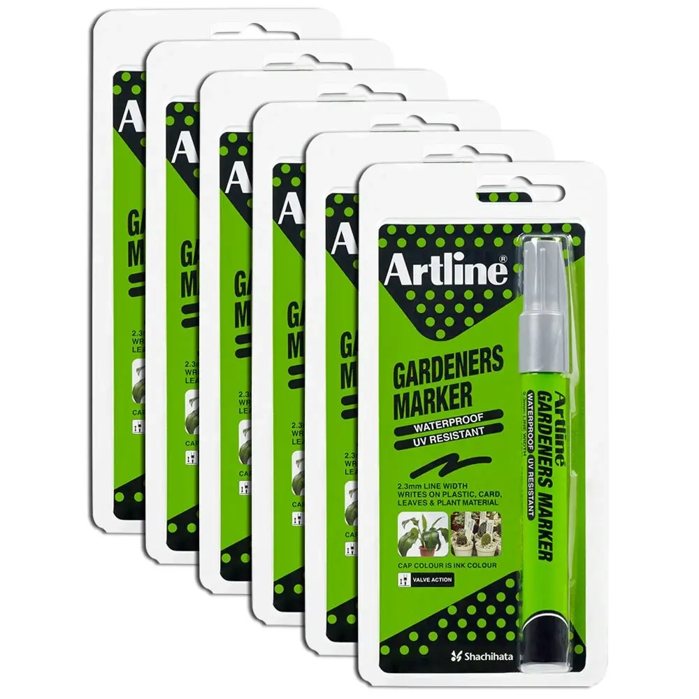 12PK Artline Gardeners Permanent Marker Fade Resistant - Silver Hs