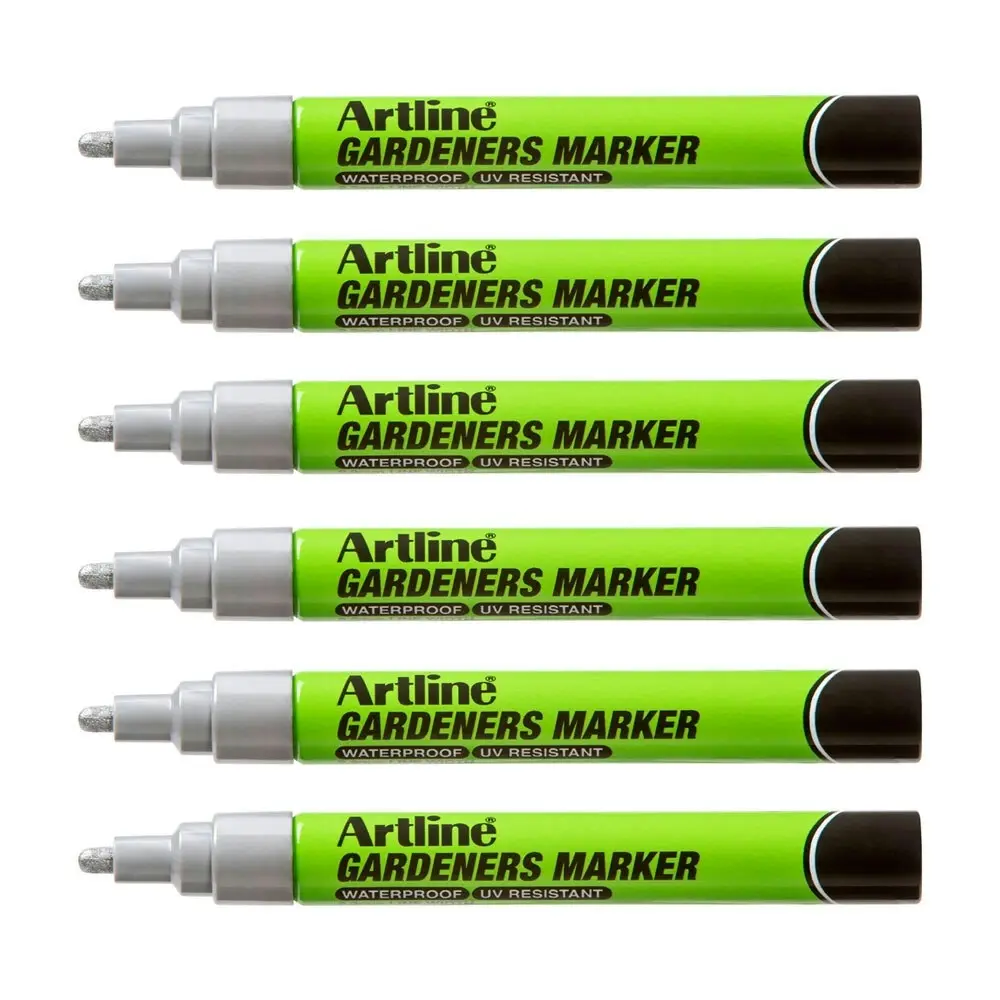 12PK Artline Gardeners Permanent Marker Fade Resistant - Silver