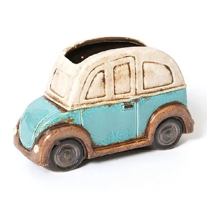 Ceramic 22cm Volkswagen Pot Planter Ornament Patio Garden Home Decor Assorted