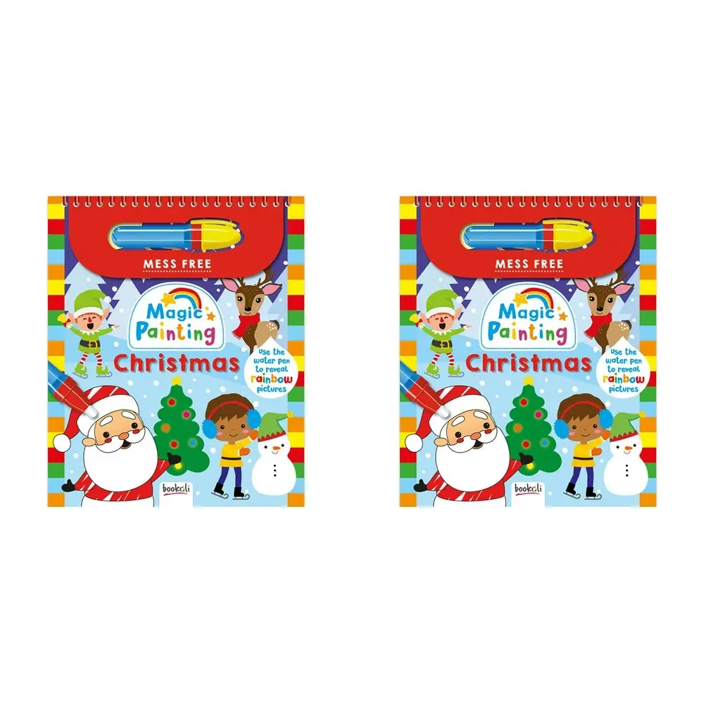 2x Bookoli Magic Painting Christmas Paint Art And Craft Book Kids/Childrens