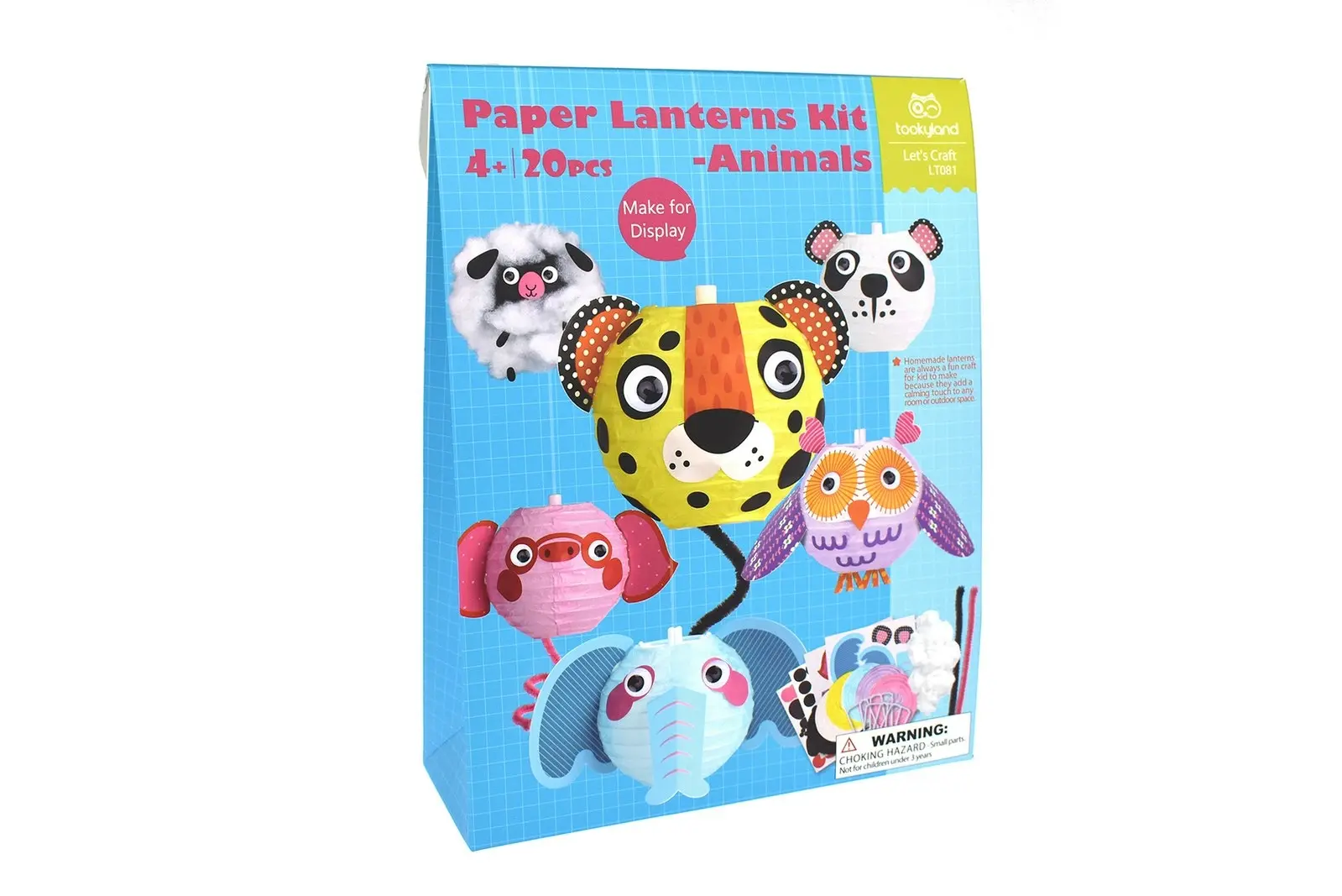 20pc Tookyland Kids Animal Paper Lanterns Craft Kit Activity Fun Play Toy 4+