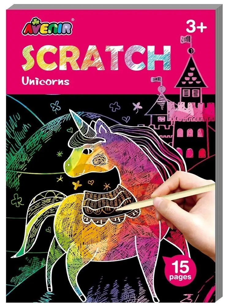 Avenir Mini Scratch Book Unicorns Kids/Children Art Draw Activity Fun Toy 3y+