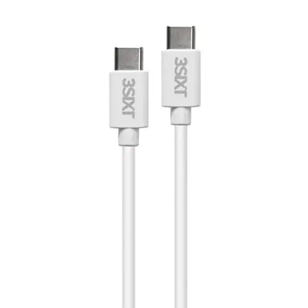 3sixT Male USB-C to Type-C 1m Data Sync Cable Cord V2.0 For Smartphones White