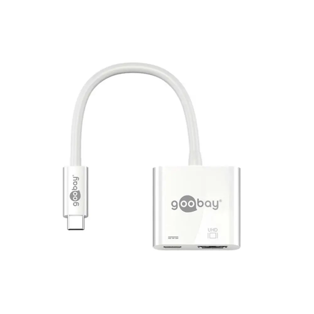 Goobay USB-C to HDMI Adapter 4k 60Hz 3A/60W Cable For Laptop/Computer White