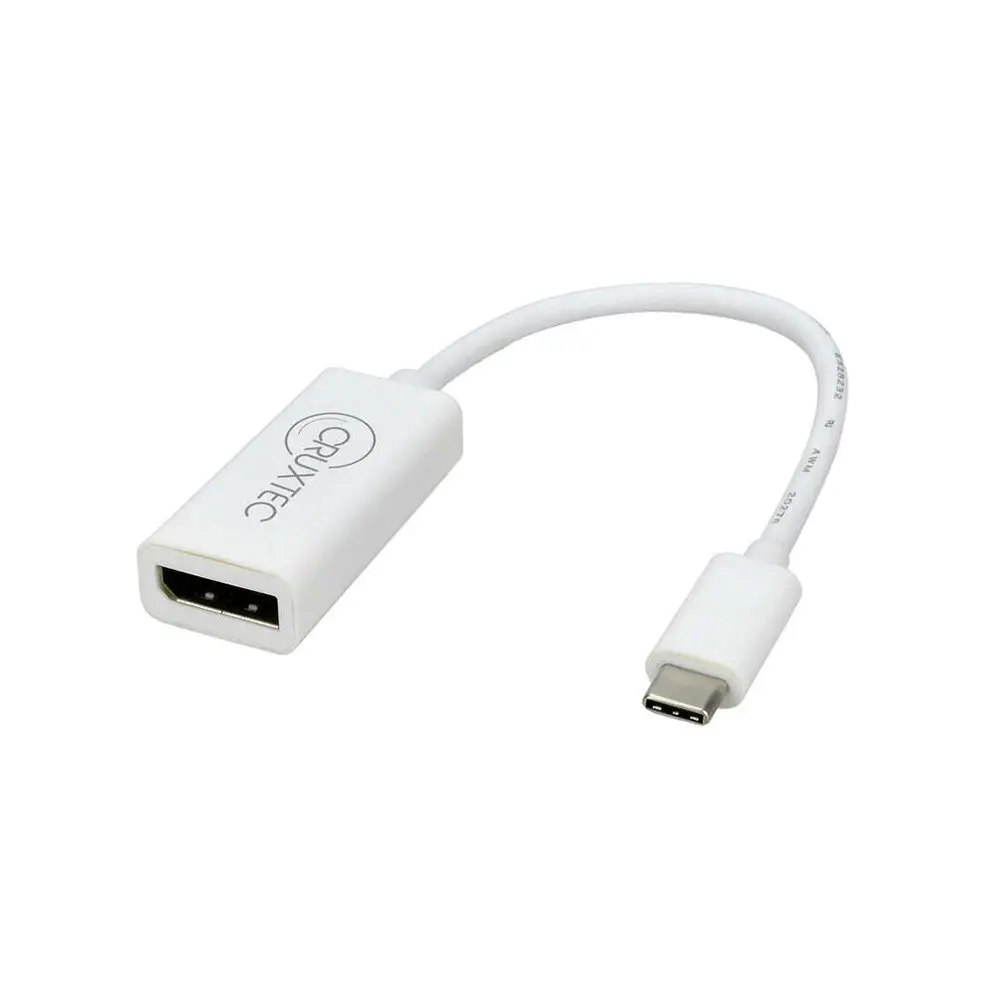 Cruxtec 20cm USB 3.1 Type-C to DisplayPort V1.2 Cable Adapter 4K/60Hz White