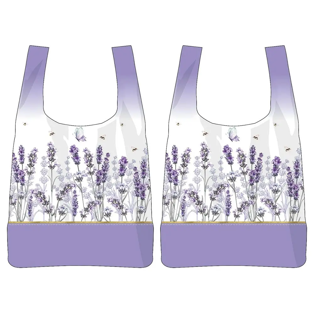 2PK Floral Dreams 65x40cm Decorative Shoulder/Tote Bag Women's Handbag Purple