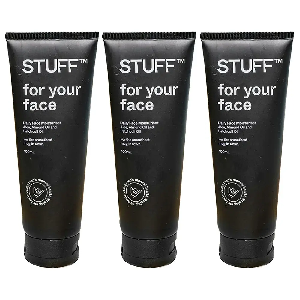 3x Stuff For Your Face Face Men's Aloe Vera/Patchouli Moisturising Gel 100ml