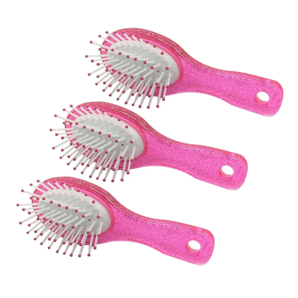 3x My Accessory Kids Portable 12cm Hair Brush/Styling/Detangling Comb Glitter