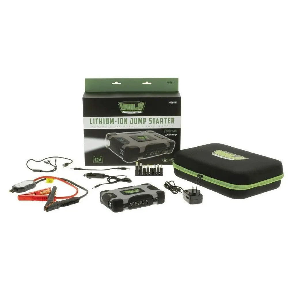 Hulk 4X4 Professional Series 18000mAh Lithium Cobalt Jump Starter/Charger Kit