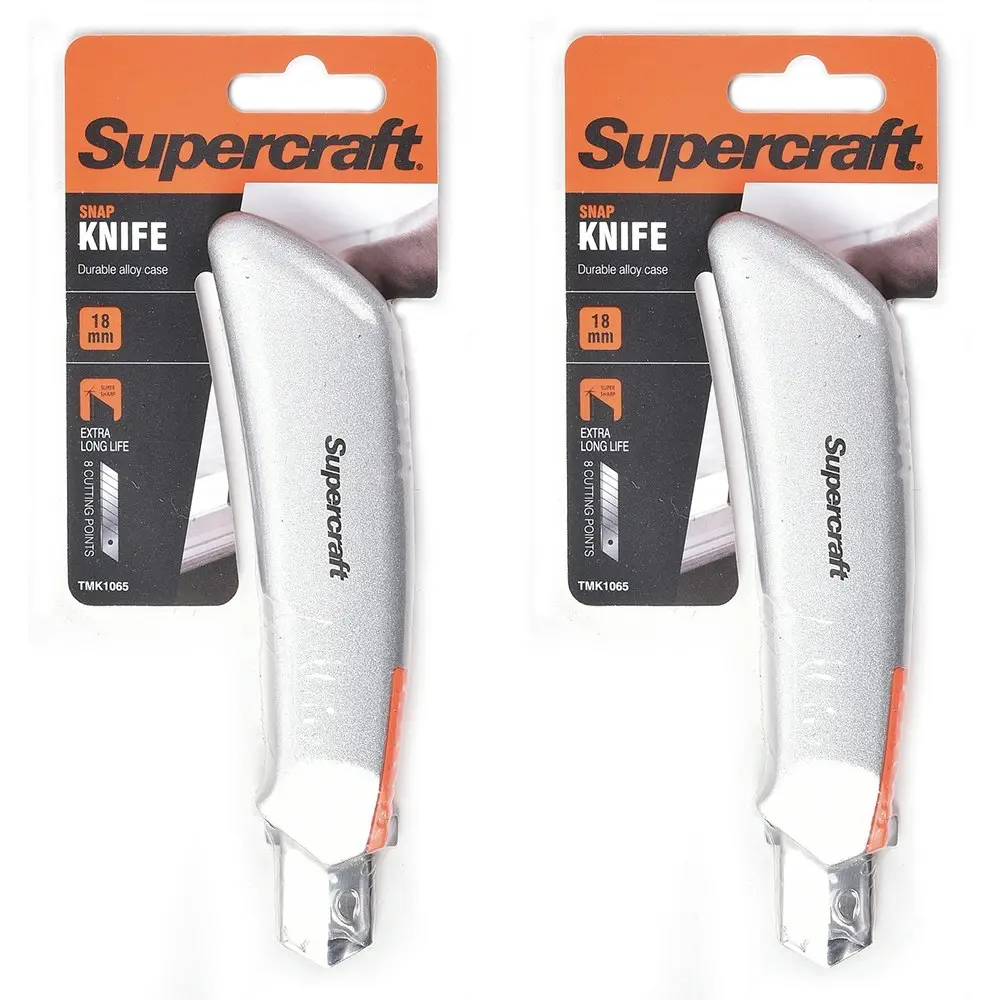 2x Supercraft 18mm Multipurpose Precision Ultilty Snap Knife/Box Cutter Set