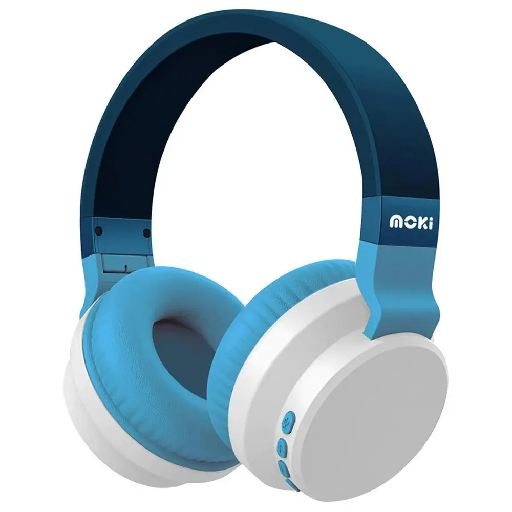 Moki Colourwave Dual Use Wireless and Wired. Headphones - Ocean Blue 120cm Cable