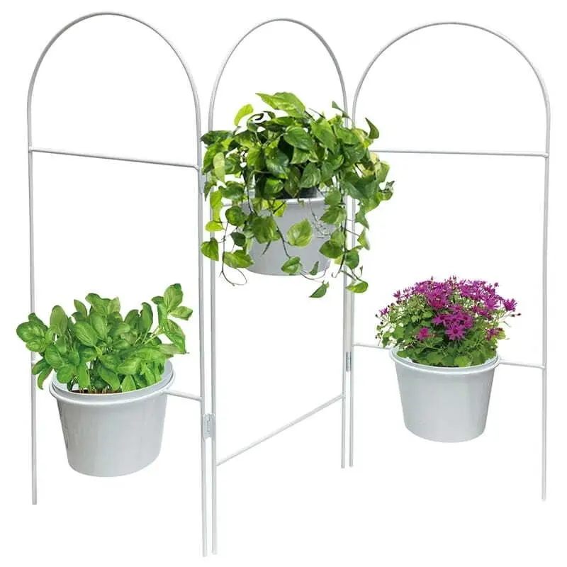 Willow & Silk Folding 3-Tier White 68cm Arch Pot/Planter Display Stand