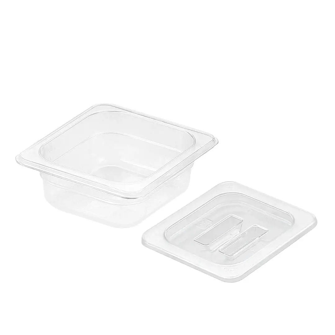 Soga 65mm Clear Gastronorm GN Pan 1/6 Food Tray Storage with Lid