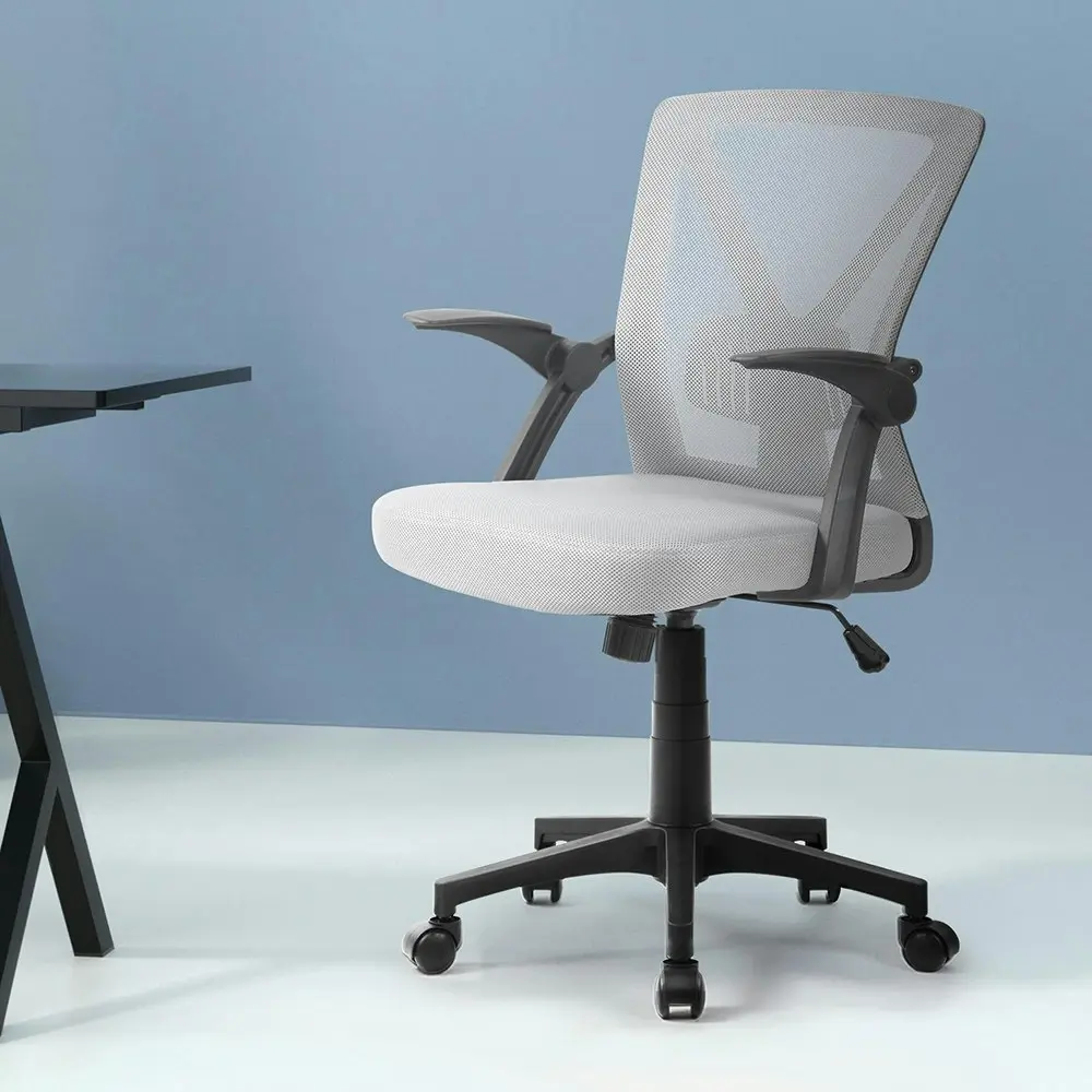 Artiss Mesh Office Chair Mid Back Grey