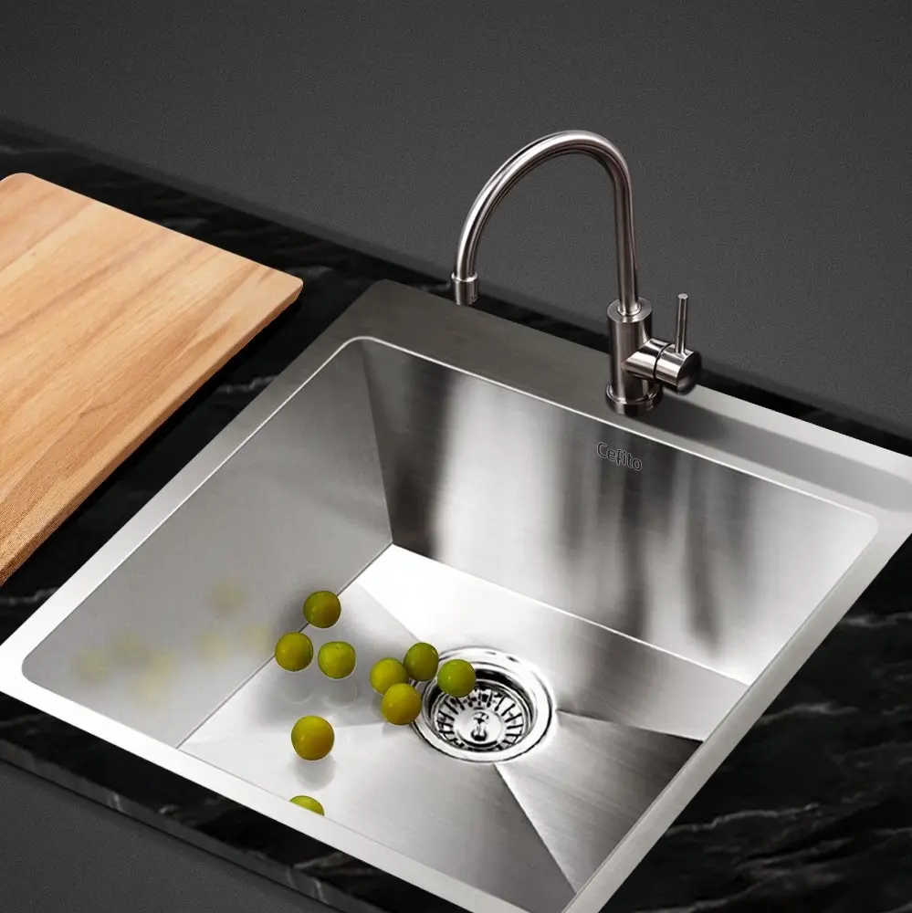 Cefito Kitchen Sink 53X50CM Stainless Steel Basin Single Bowl Silver