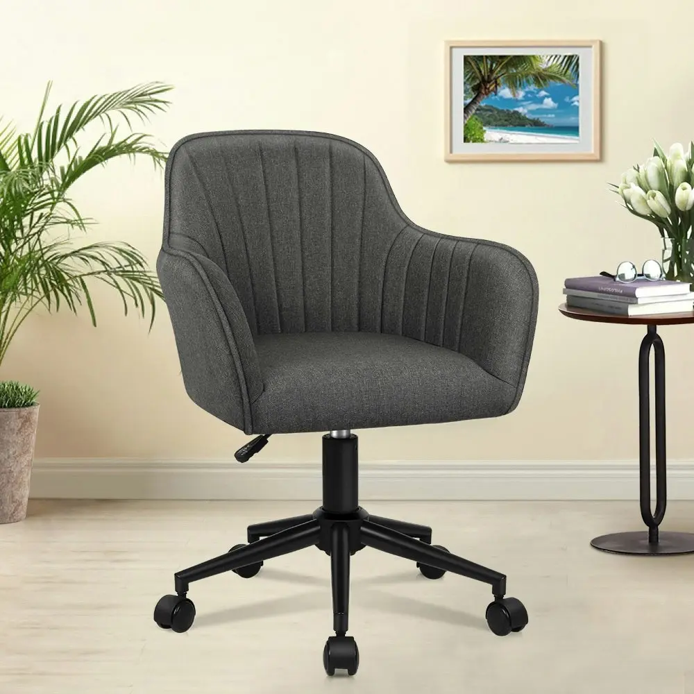 Alfordson Office Chair Fabric Armchair Alvis Dark Grey