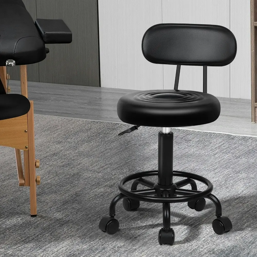 Alfordson Salon Stool Back Swivel All Black