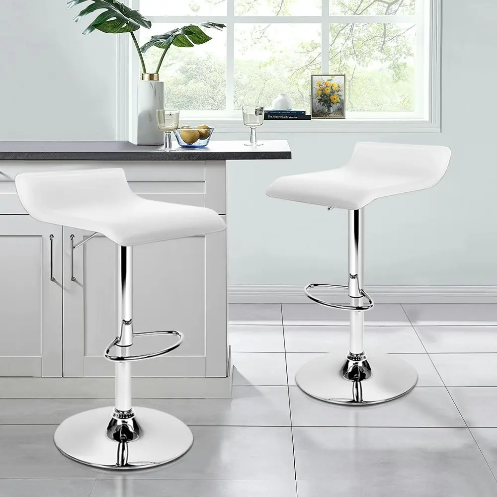 Alfordson Bar Stools Kitchen Swivel White Saxton x2