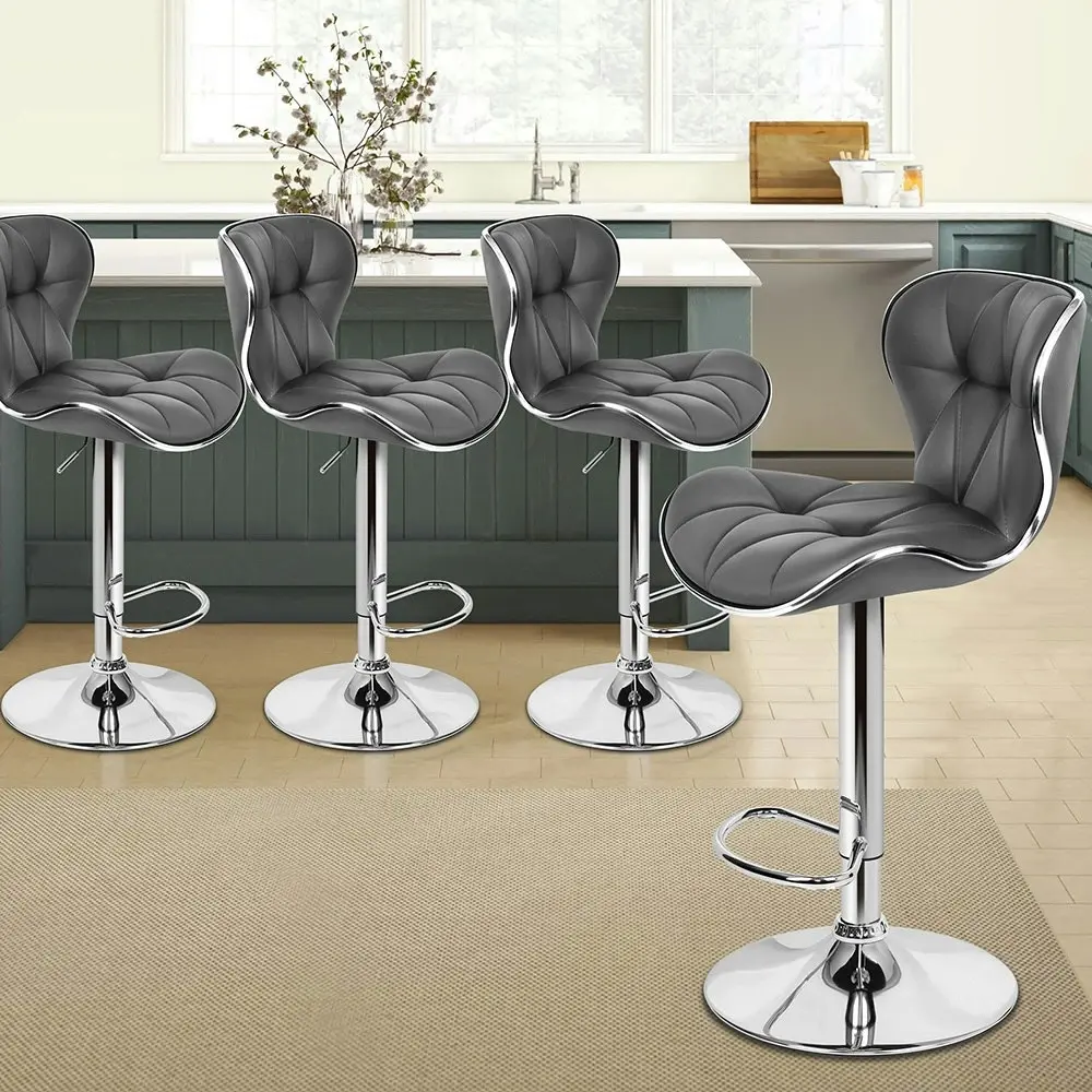 Alfordson Bar Stools Triangle Motif Grey Luna x4