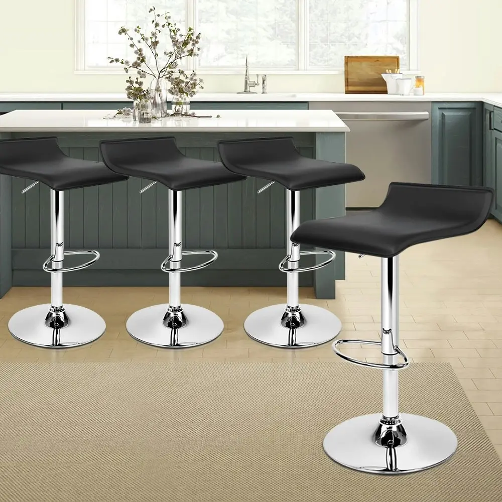 Alfordson Bar Stools Kitchen Swivel Black Saxton x4