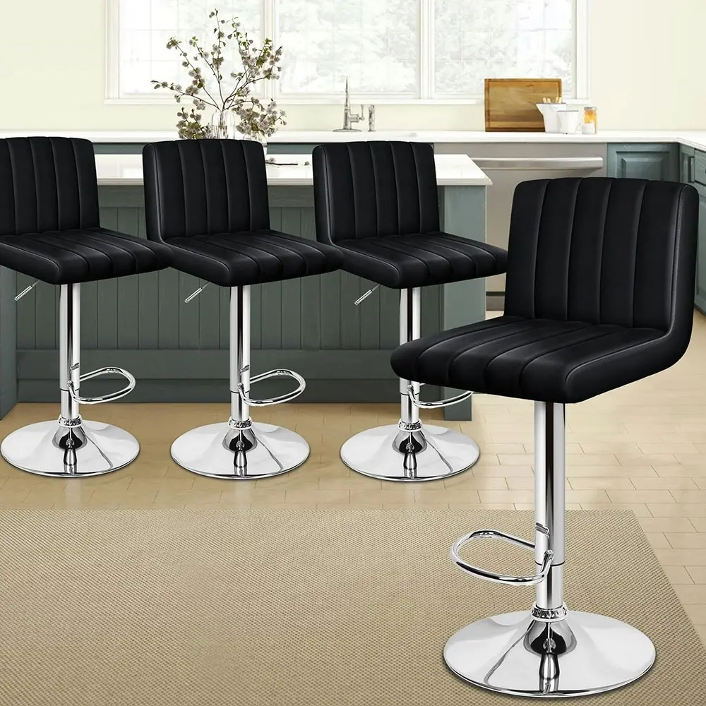 Alfordson Bar Stools Stripe Pattern Stools Black Macias x4