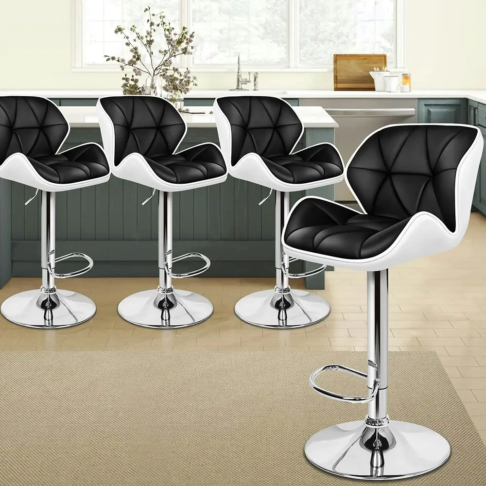 Alfordson Bar Stools Rhombus Motif Stools Black & White Willa x4