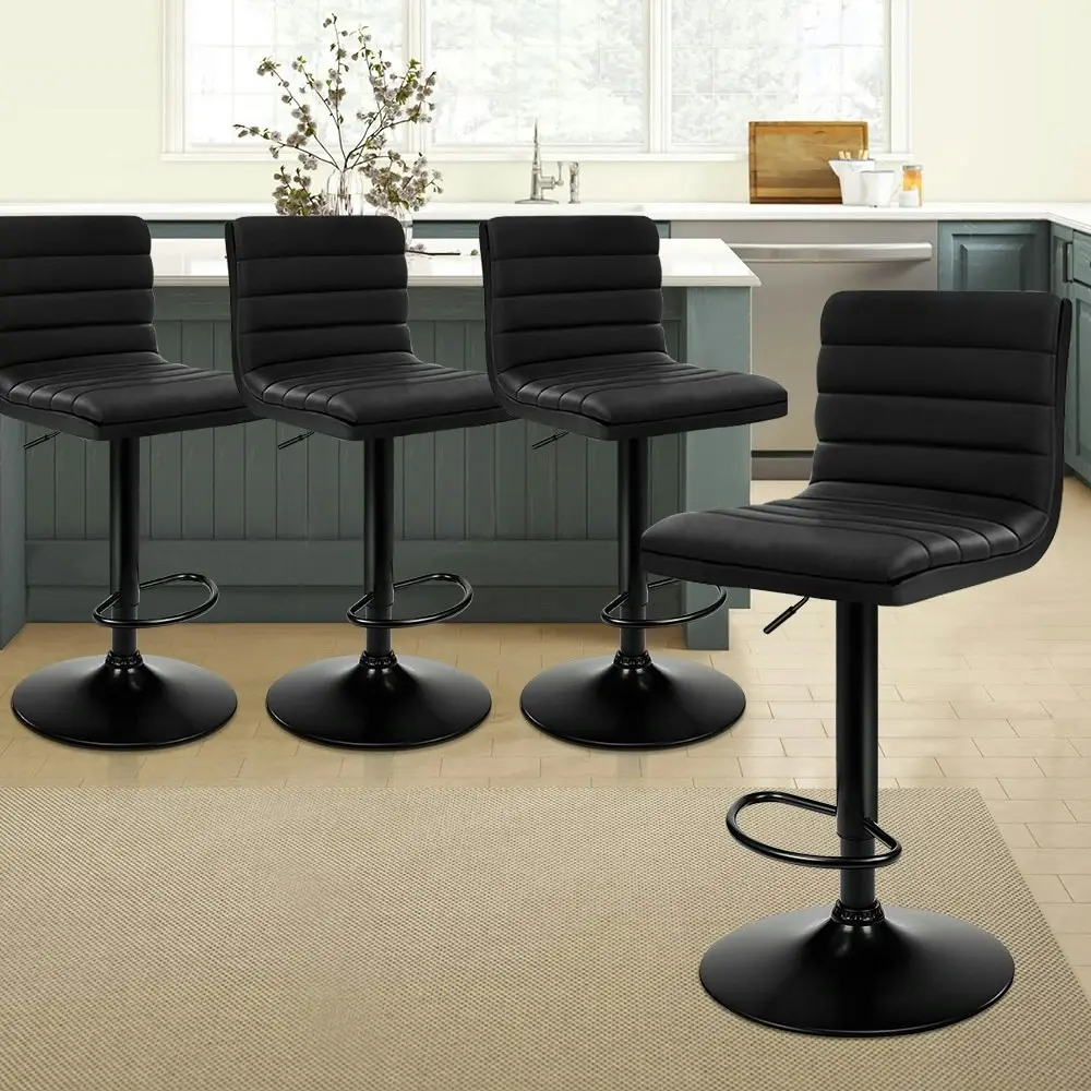 Alfordson Bar Stools Kitchen Swivel All Black Ruel x4