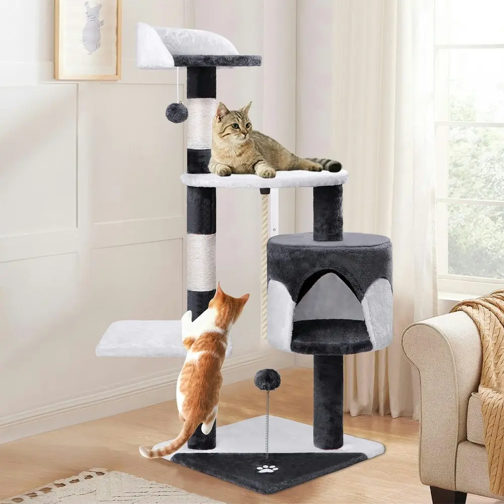 BEASTIE Cat Tree 112cm Scratching Post Scratcher Tower Wood