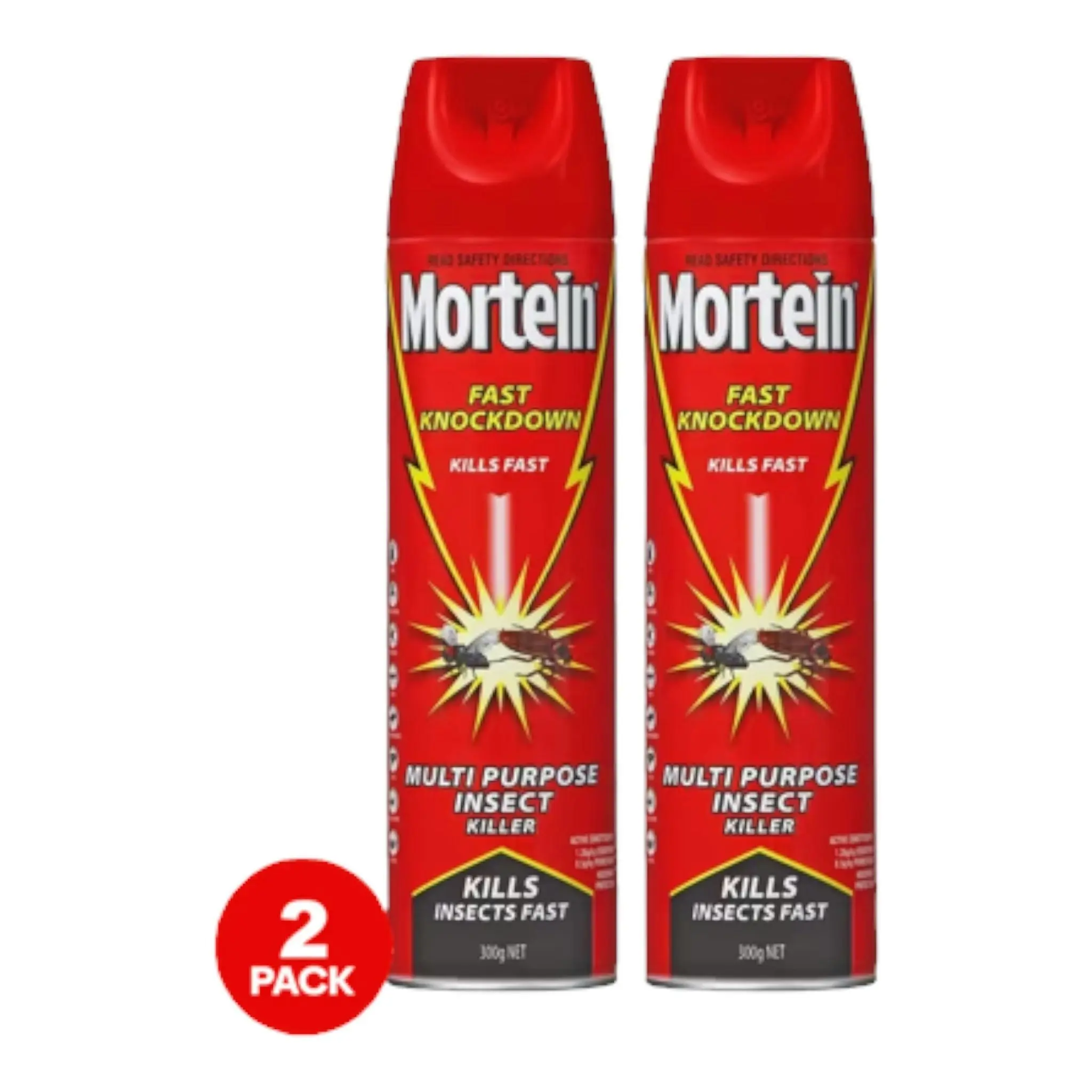 2 Pack Mortein Fast Knockdown Spray 300g