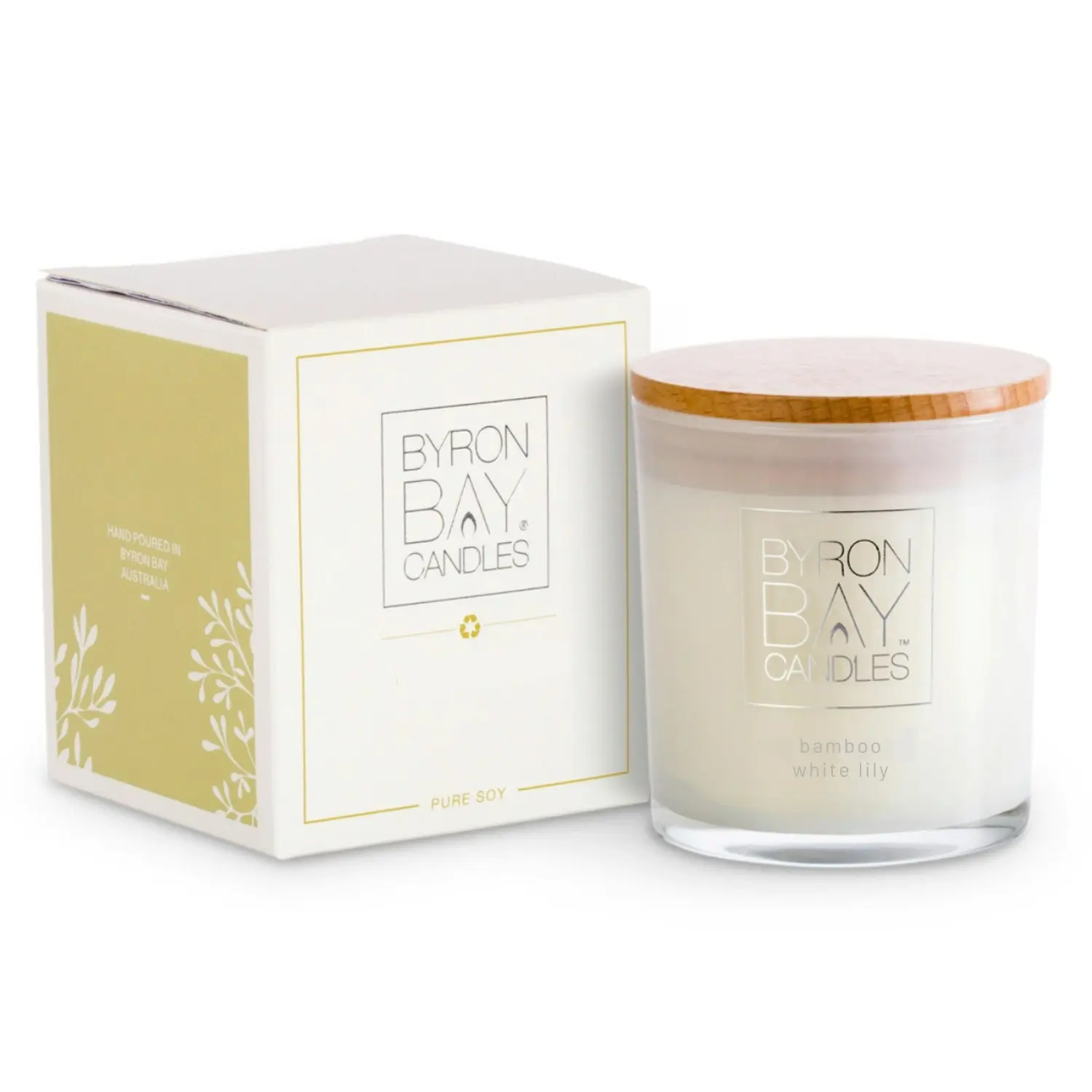 Byron Bay Candles | 30 Hour Scented Pure Soy Candle - Bamboo White Lilly