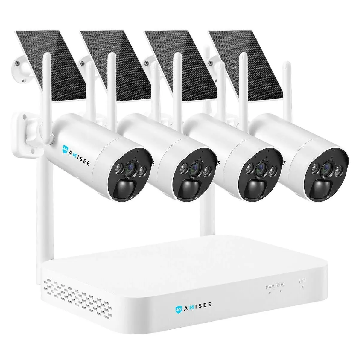 Maxkon Wifi Security Cameras 4 Set Wireless CCTV Home Spy Surveillance System Outdoor With 8CH NVR Solar Panel Battery