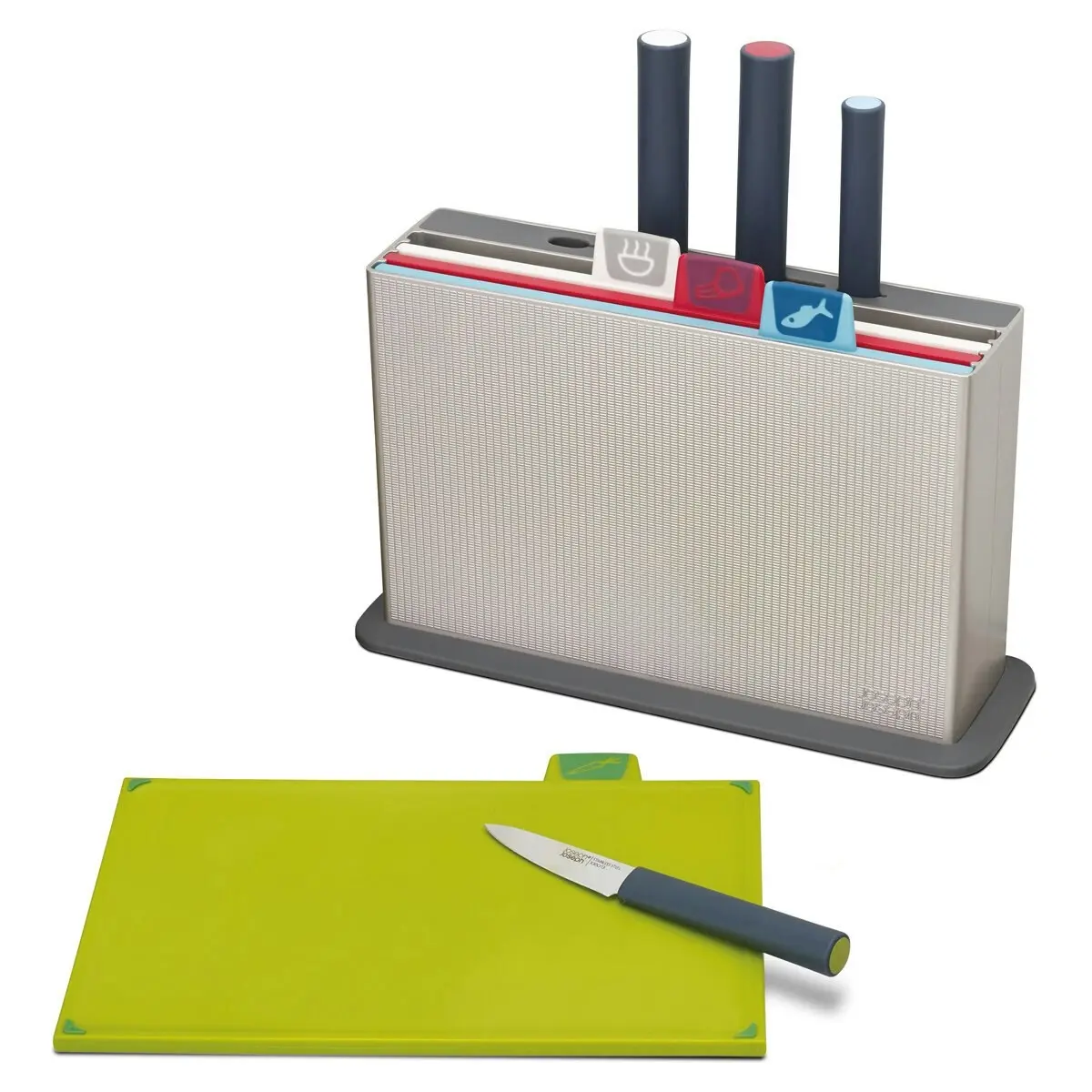 Joseph Joseph Index Chopping Board Set and Elevate Chef's Knife