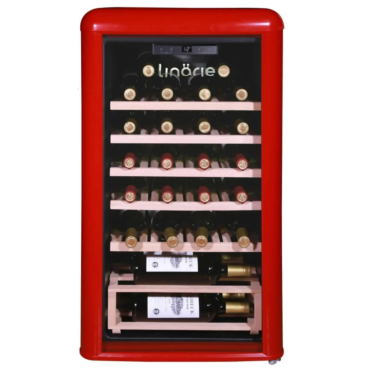 Linarie Burgundy 33 Bottle Single Zone Retro Wine Fridge