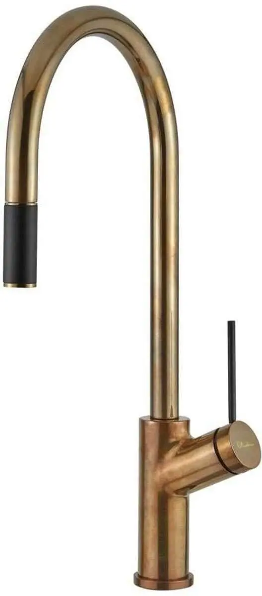 Oliveri Vilo Pull Out Mixer Tap Natural Brass VT0398B-NB