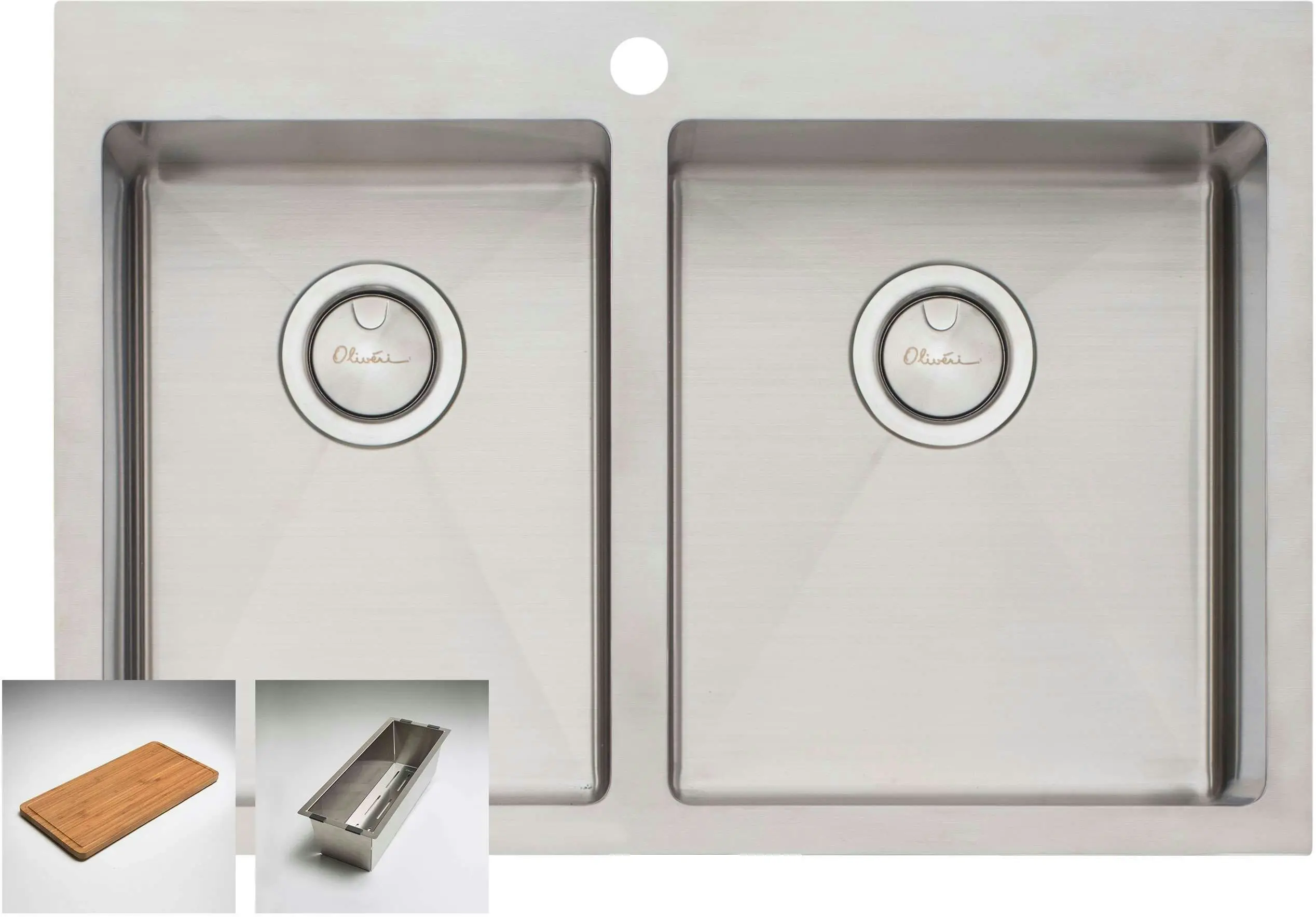 Oliveri Apollo 1 & 3/4 Double Right Hand Bowl Inset/Undermount/Flush Sink AP1426