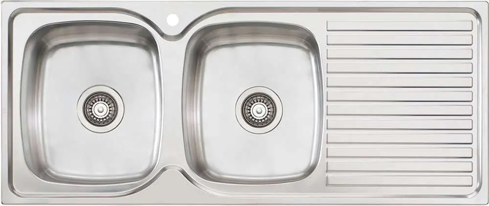 Oliveri Endeavour Double Left Hand Bowl Inset Sink With Drainer EE71