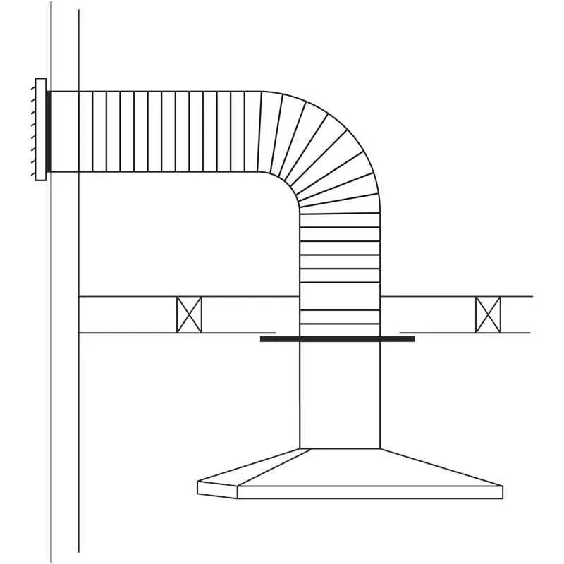 Abey 125mm Horizontal External Wall Rangehood Flue/Vent Kit RHH5