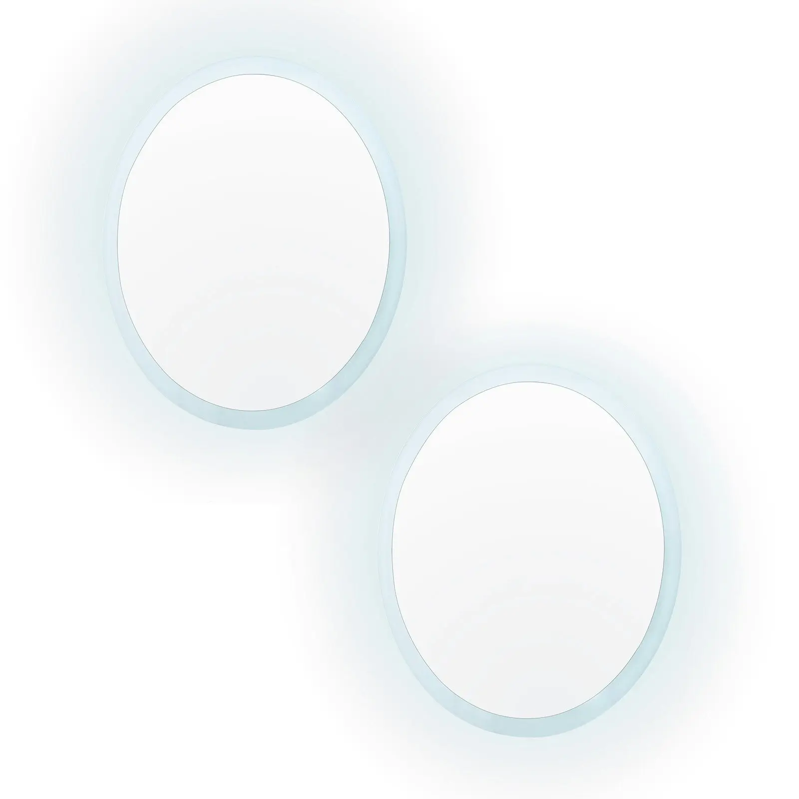 2 Set 50cm LED Wall Mirror Round Bathroom