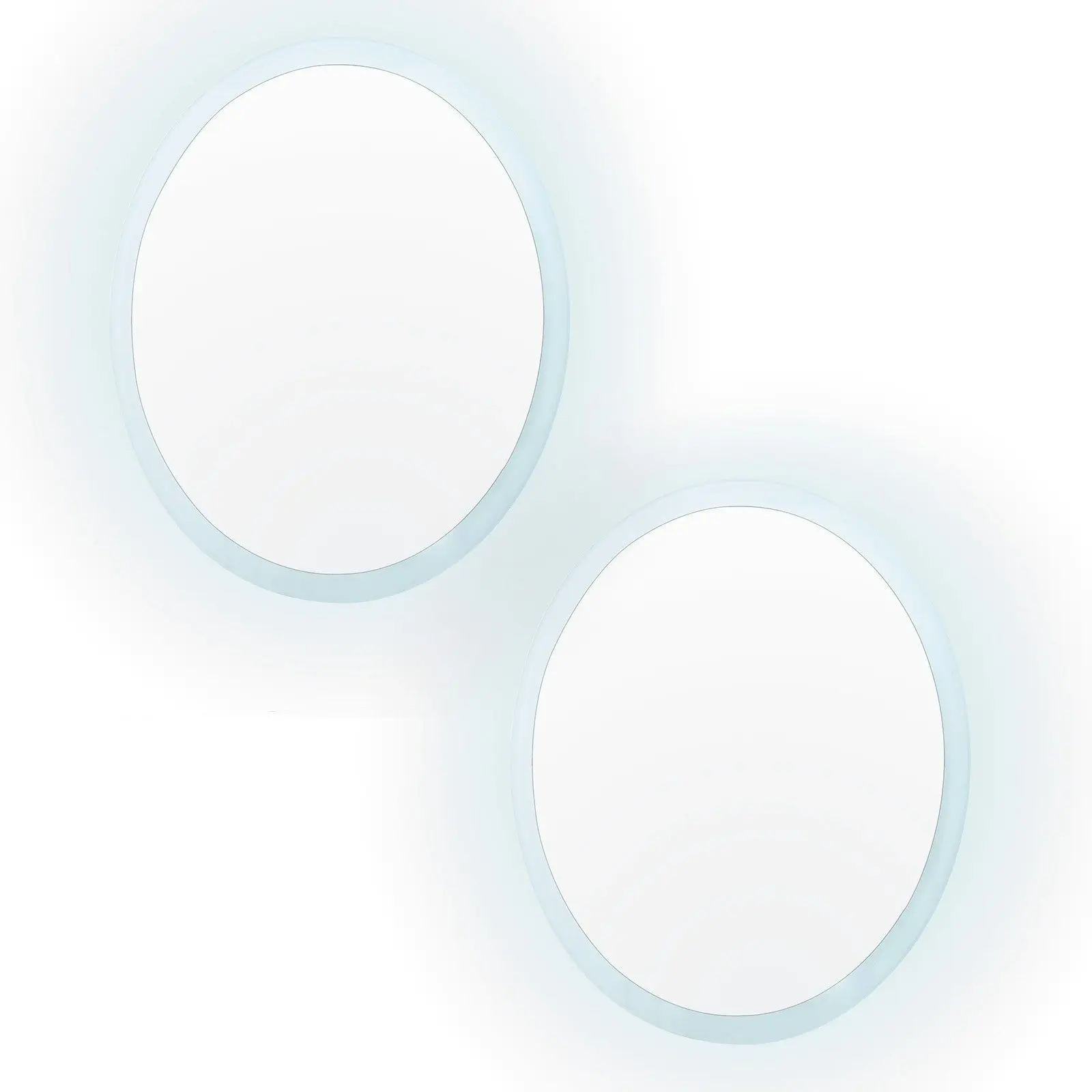 2 Set 70cm LED Wall Mirror Round Bathroom