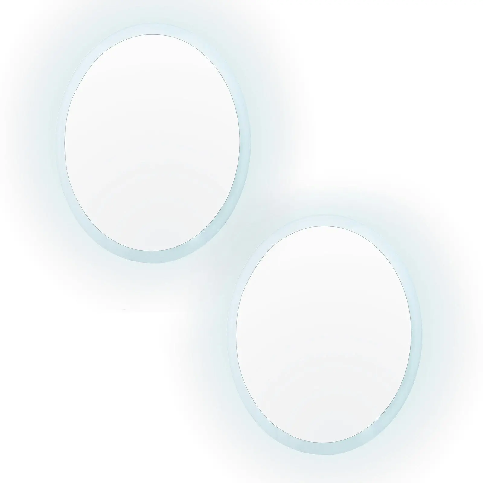 2 Set 60cm LED Wall Mirror Round Bathroom