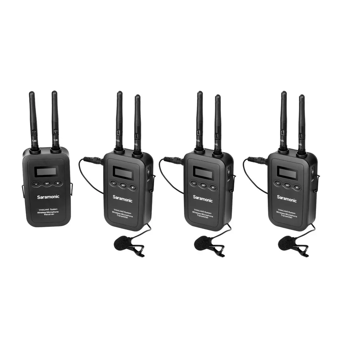 Saramonic 5.8G Camera-Mount Digital Wireless Microphone System RX+TX+TX+TX