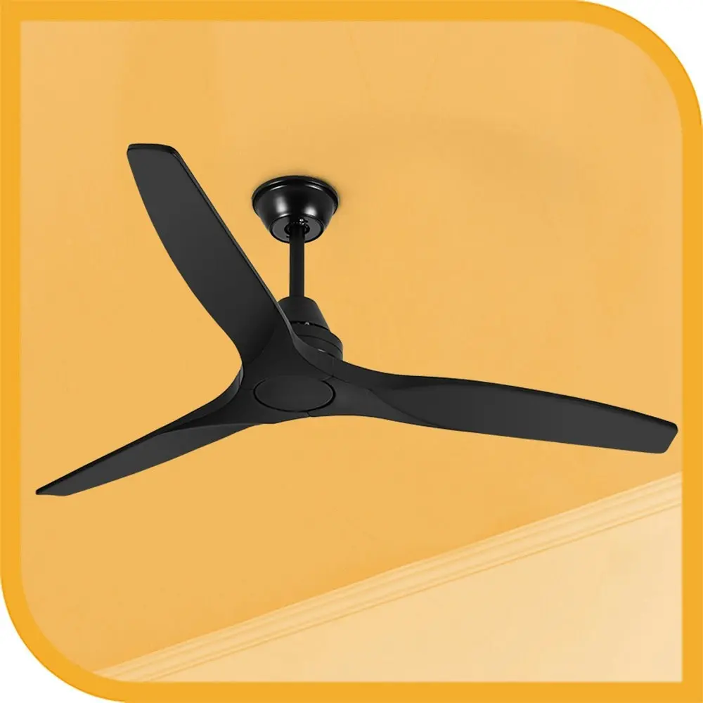 Krear 52" Ceiling Fan With Remote Control Wooden Blades Motor Fans Indoor Black