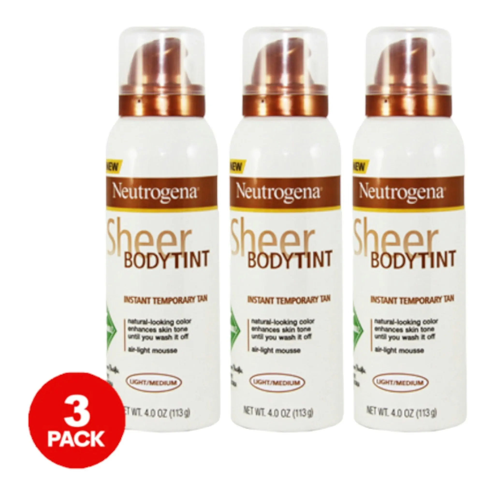 3 Pack Neutrogena Sheer Body Tint Light/Medium 113g