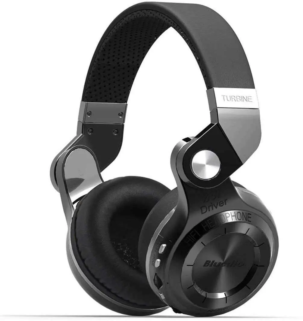 Bluedio T2 Plus Turbine Wireless Bluetooth Headphones with Mic/Micro SD Card Slot/FM Radio (Black)