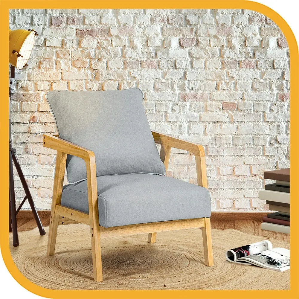 Furb Armchair Lounge Chair Accent Chairs Armchairs Fabric Single Sofa Light Grey