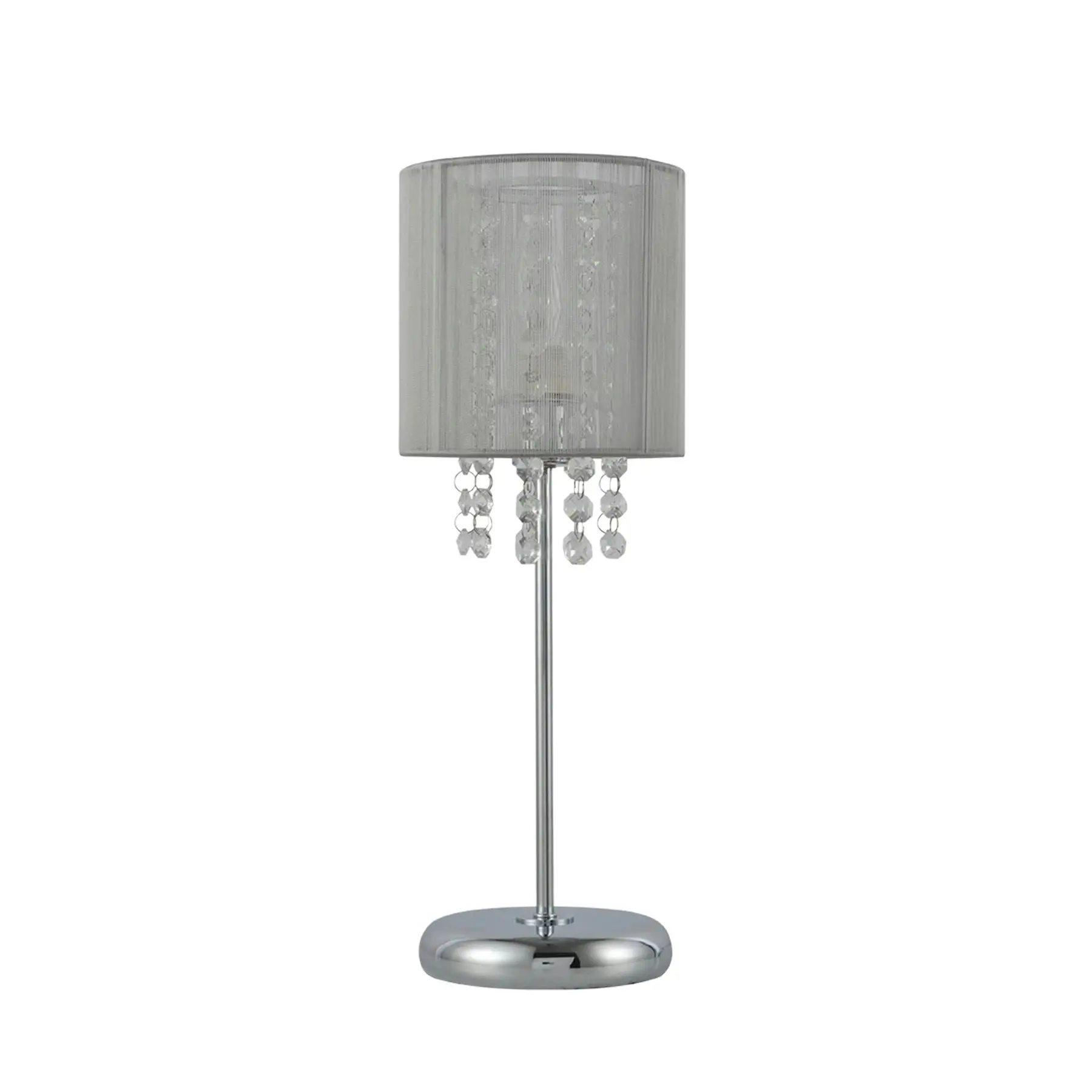 Emilia Table Lamp with Acrylic Drops - Grey Shade