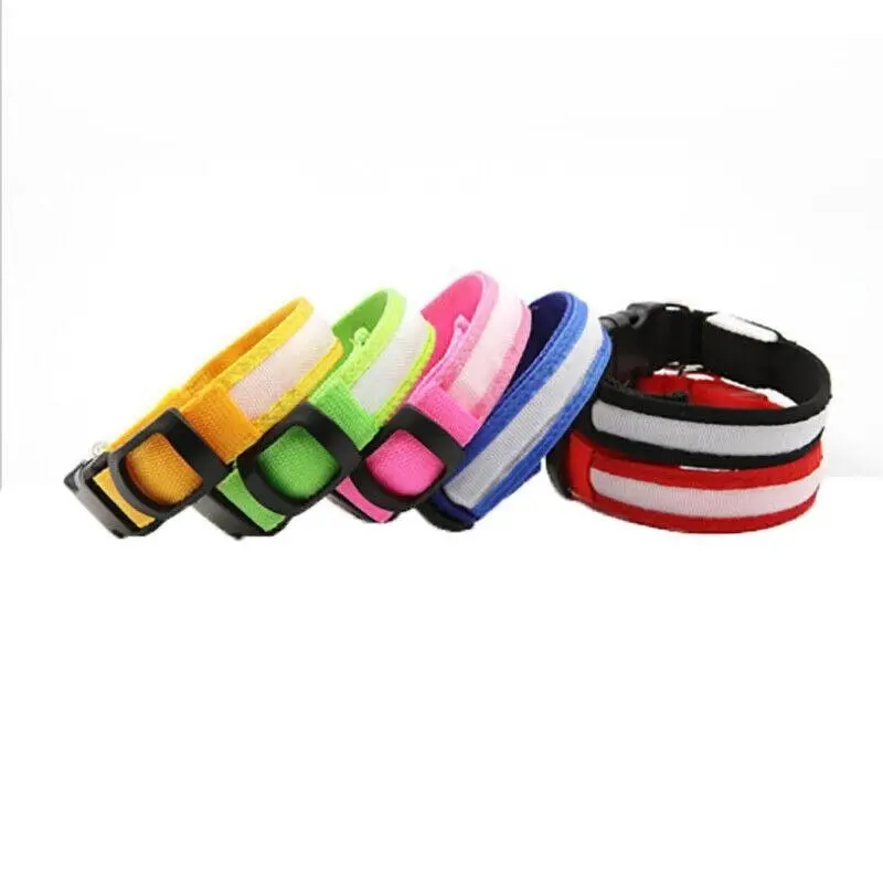 S Size Usb Rechargeable Led Dog Collar Nylon Glow Flashing Light Up Pet Safety Collars